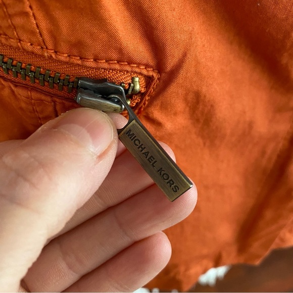 MICHAEL KORS Burnt Orange Asymmetrical Cotton Jacket PM - Picture 5 of 5